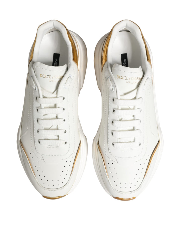 Dolce & Gabbana White Gold Daymaster Low Top Sneakers Shoes