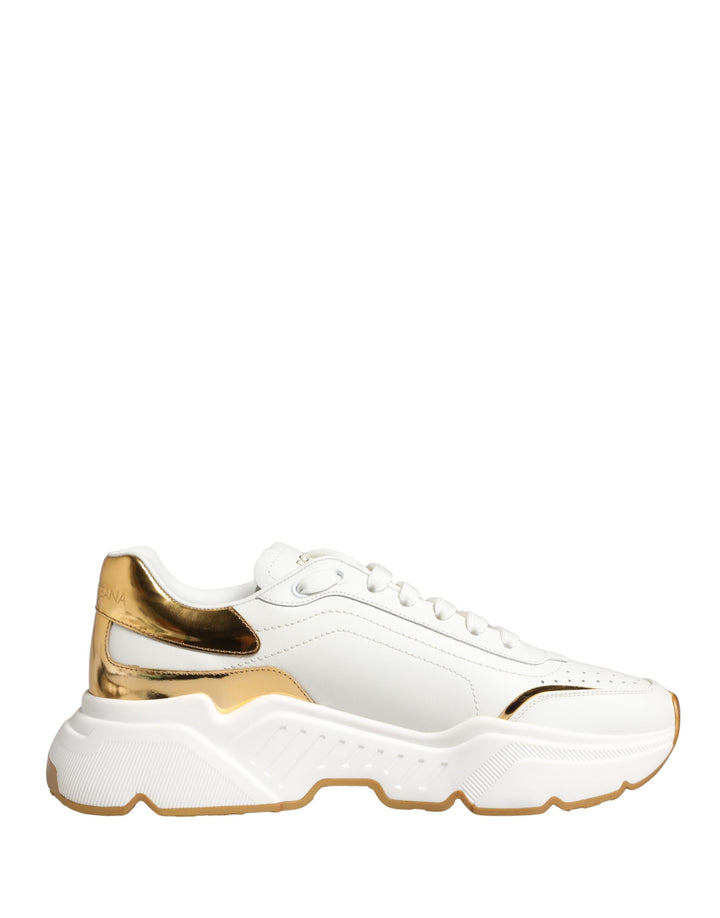 Dolce & Gabbana White Gold Daymaster Low Top Sneakers Shoes