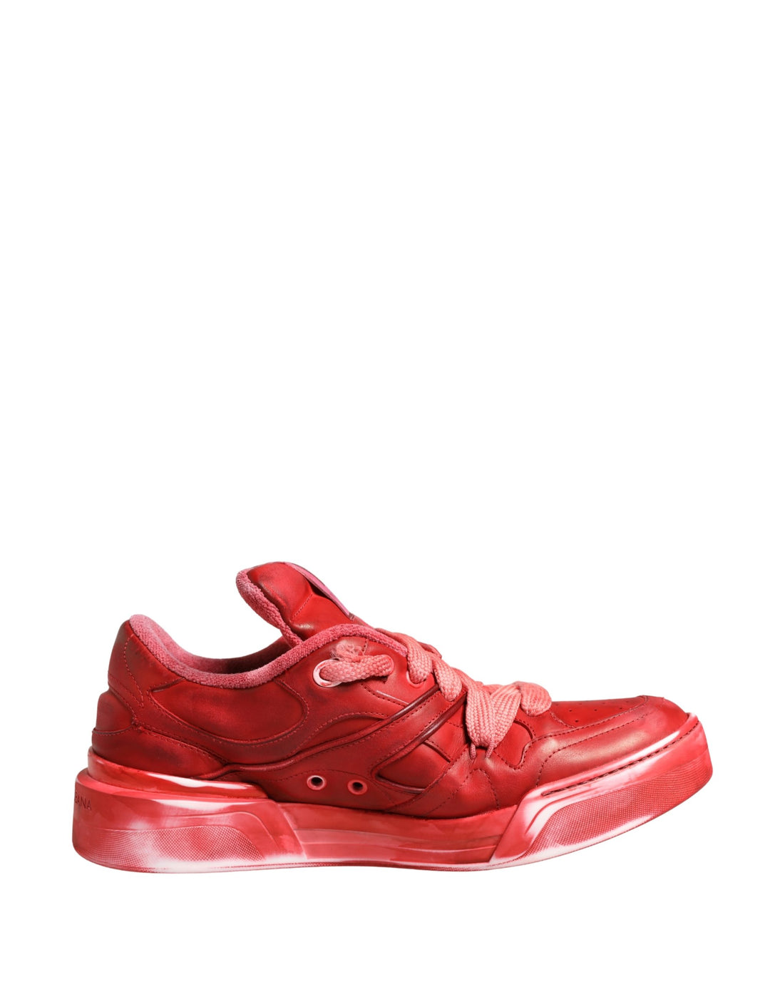 Dolce & Gabbana Red Distressed Suede Men Sneakers Shoes
