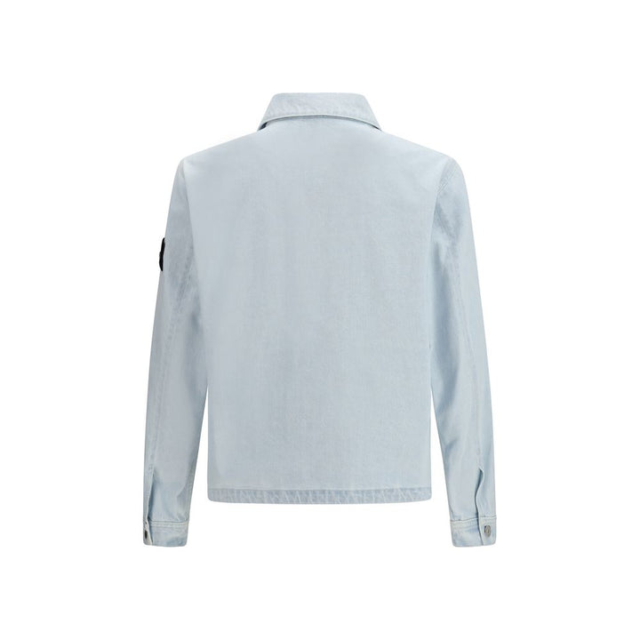 Stone Island Blue Cotton Denim Jacket