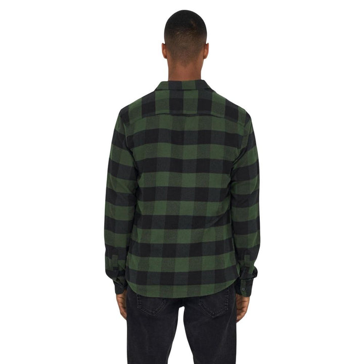 Only & Sons Green Cotton Pattern Shirt