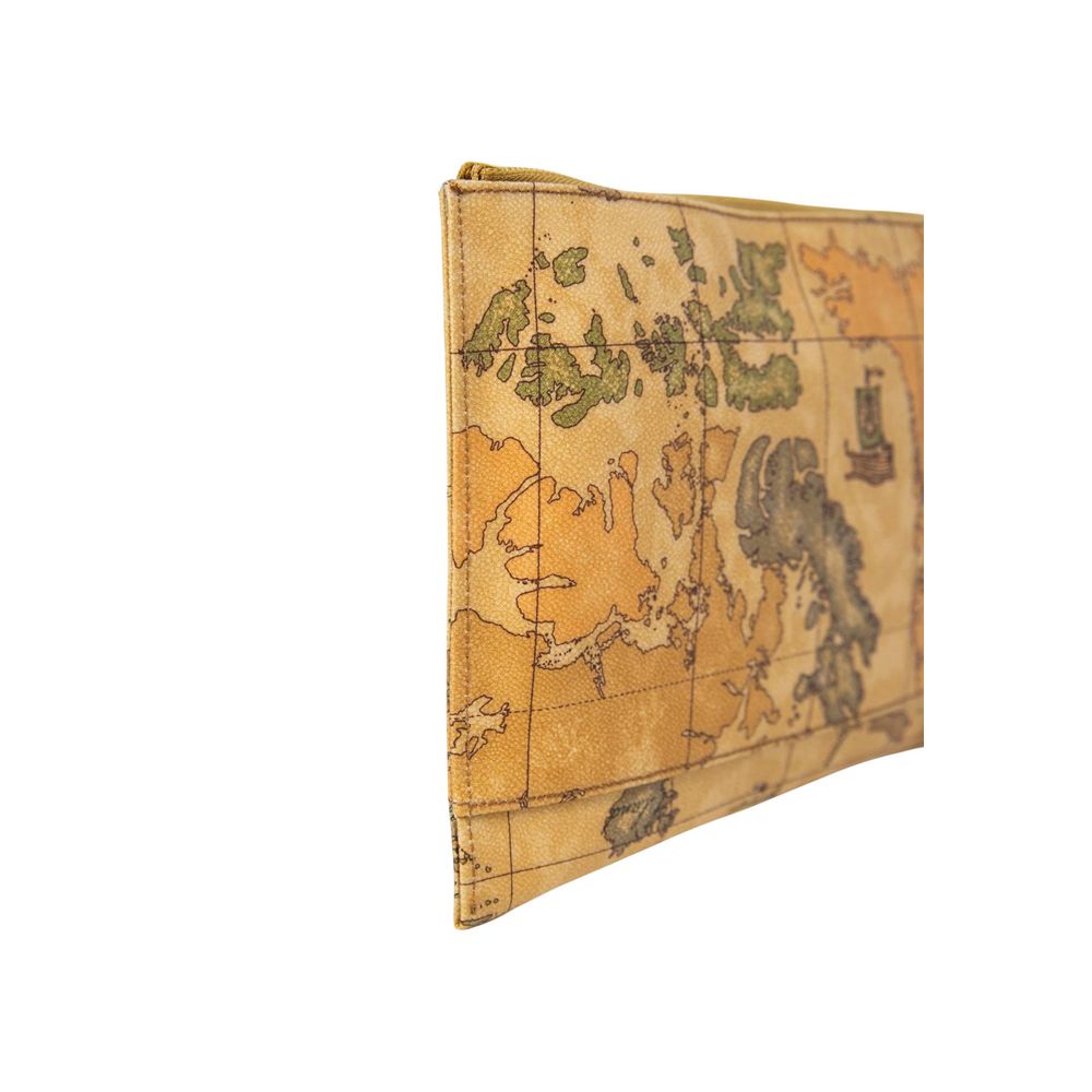 Alviero Martini Prima Classe Beige Cotton Clutch Bag