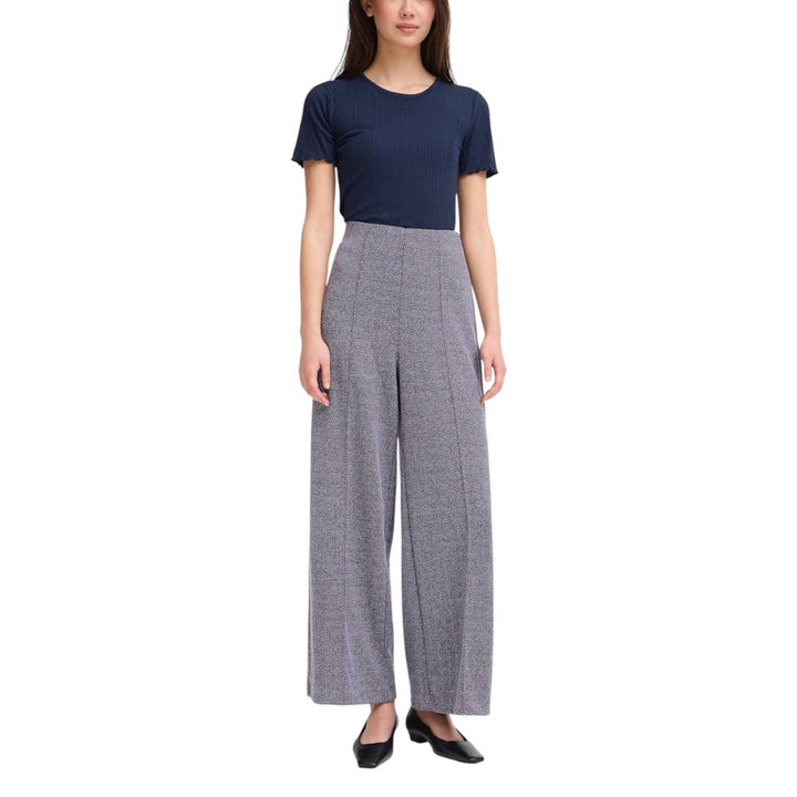 ICHI Blue Polyester Casual Pants