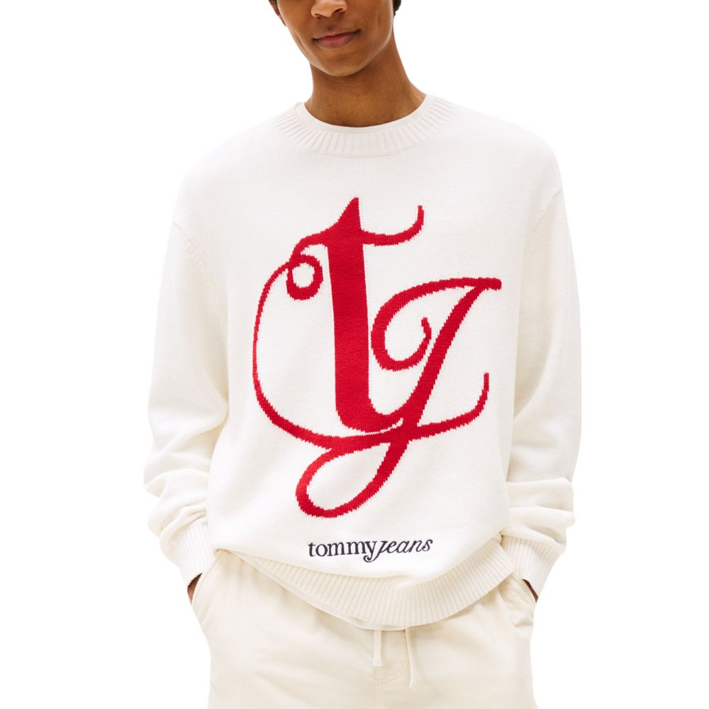 Tommy Hilfiger Jeans Cream Recycled Cotton Sweatshirt