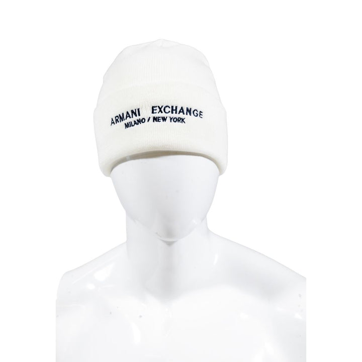 Armani Exchange White Polyester Cap (Baseball Hat)