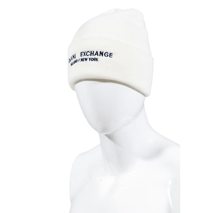 Armani Exchange White Polyester Cap (Baseball Hat)