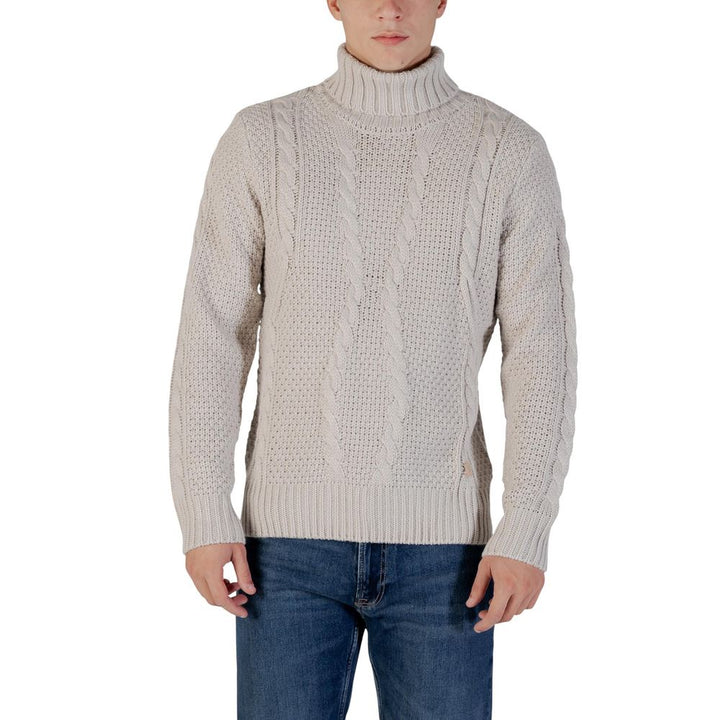 Gianni Lupo Gray Marabou Turtleneck