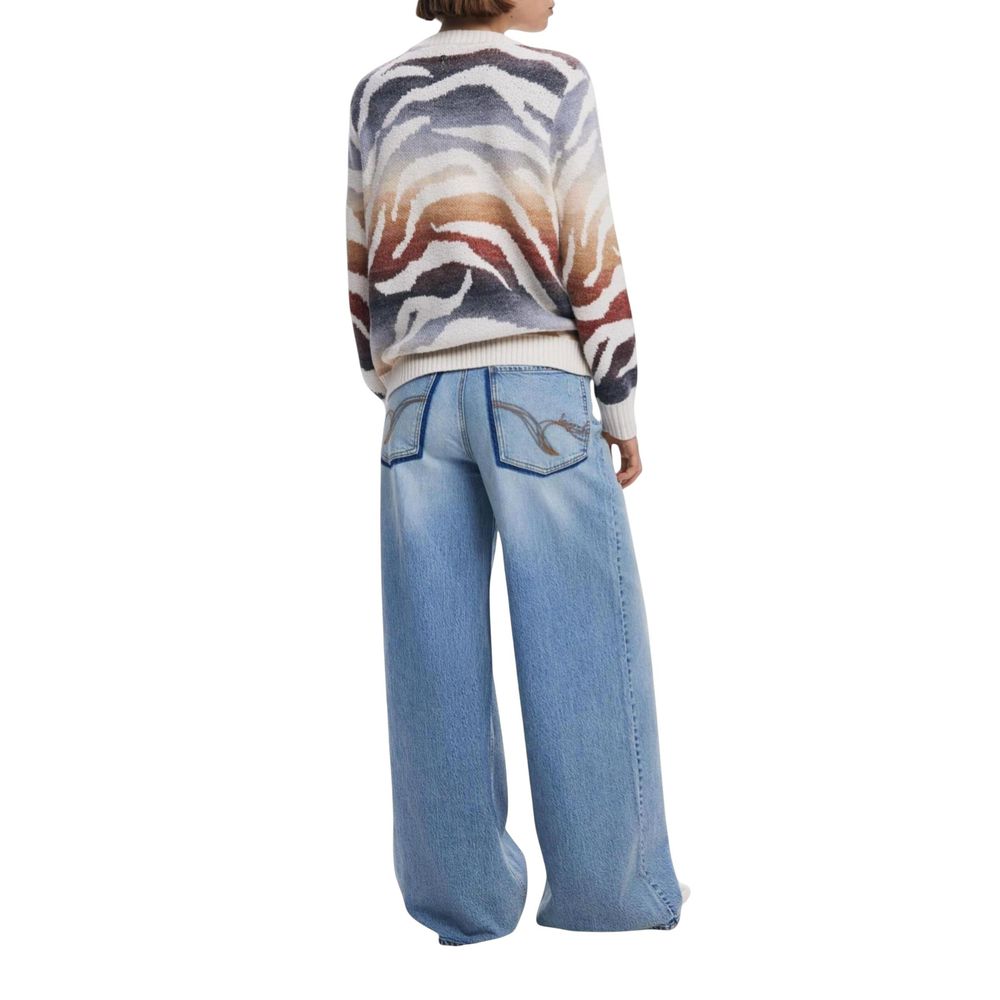 Desigual Cream Marabou Sweatshirt