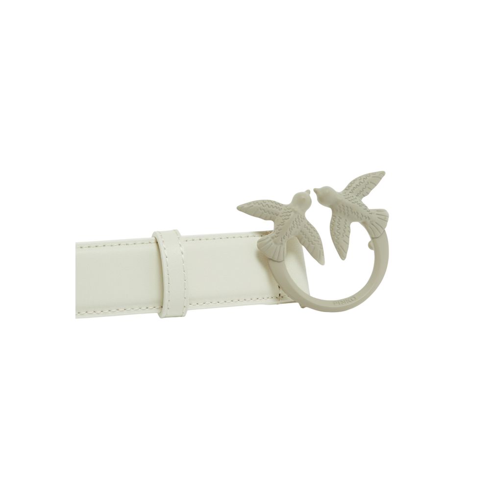 PINKO White Leather Regular Belt