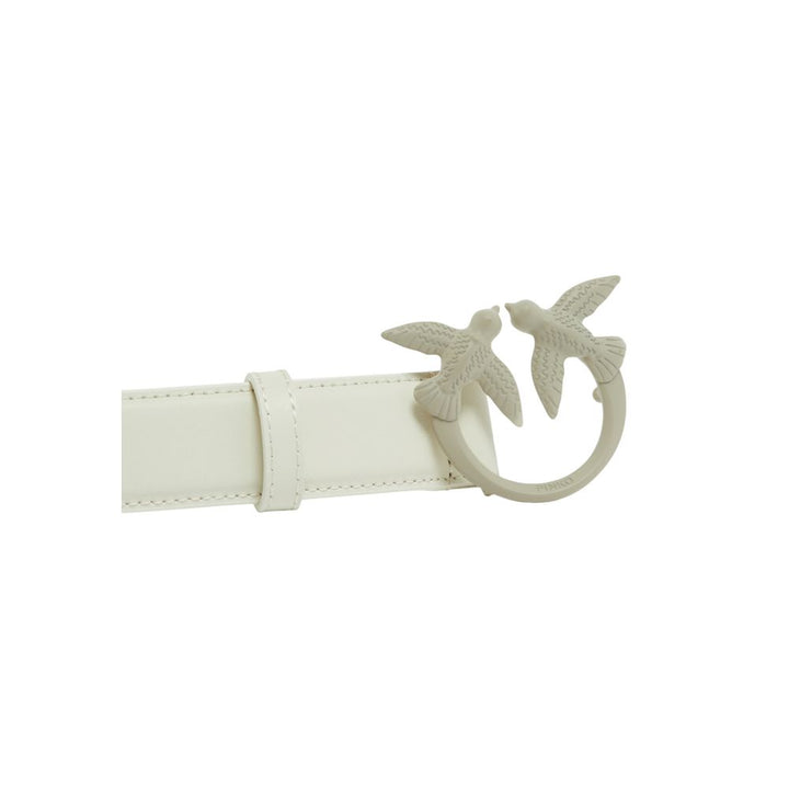 PINKO White Leather Regular Belt