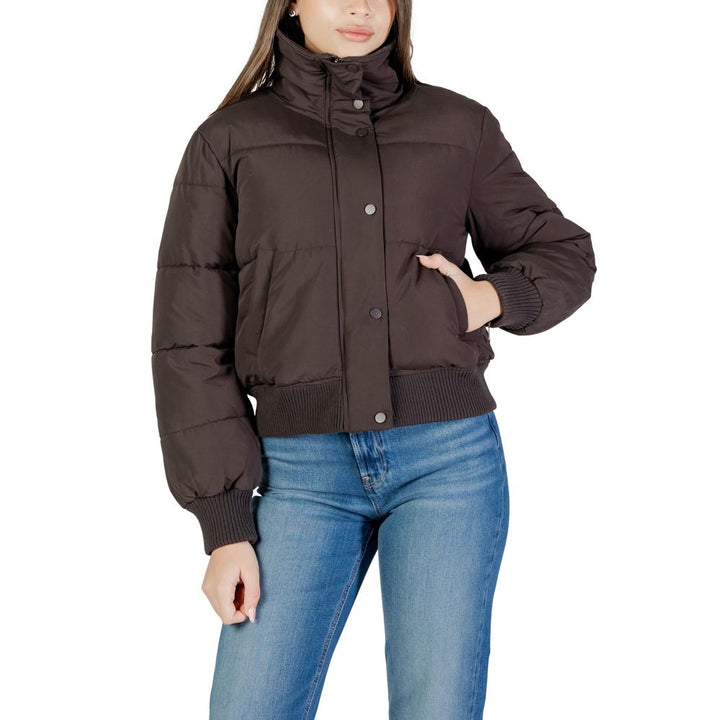 Jacqueline De Yong Brown Polyester Full-Length Jacket