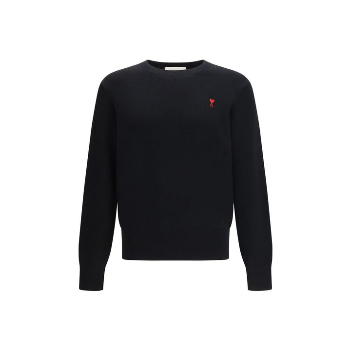 Ami Paris Black Merino Wool Sweatshirt