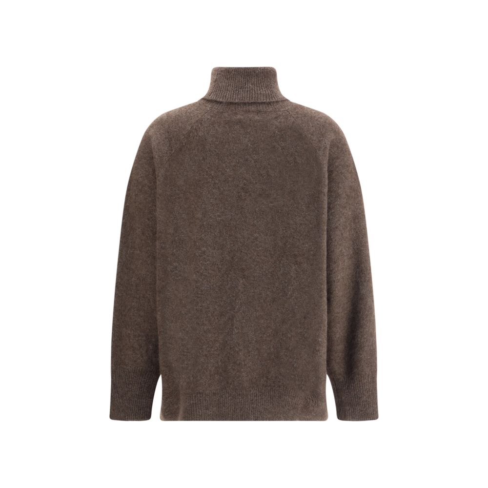 P.A.R.O.S.H. Brown Horsehair Turtleneck