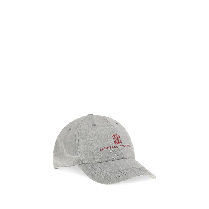 Brunello Cucinelli Gray Linen Cap (Baseball Hat)