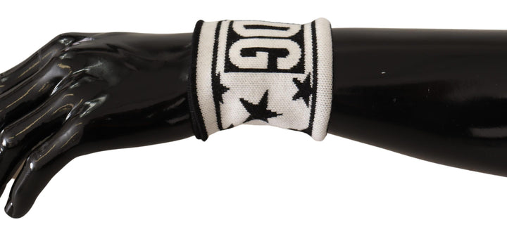 Dolce & Gabbana White Black Wool Logo #DGMILLENNIALS Wristband