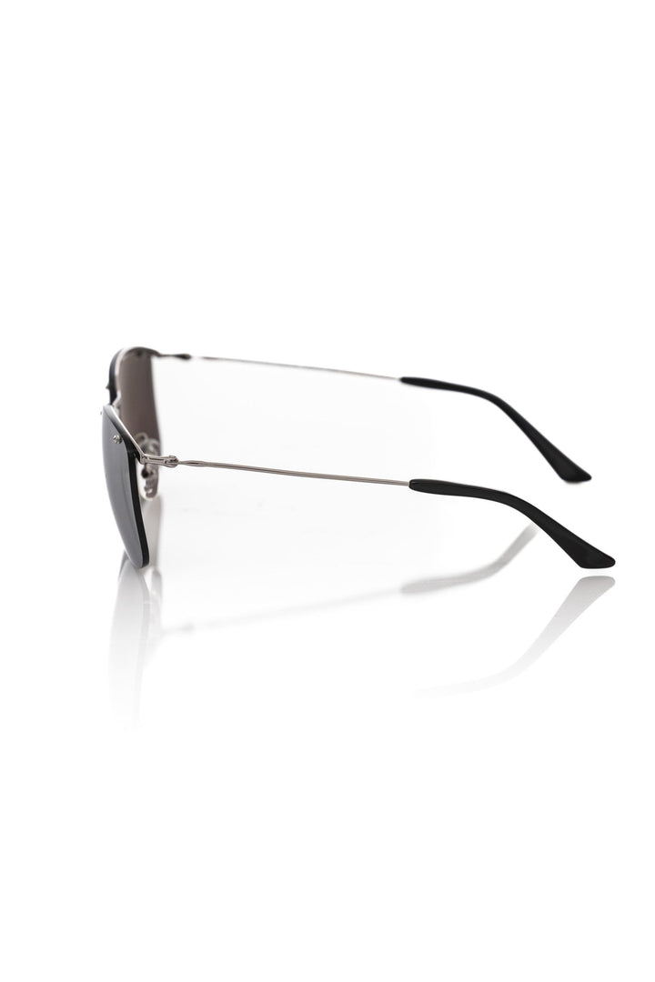 Frankie Morello Silver Metallic Fibre Men Sunglass