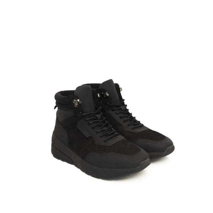 Cerruti 1881 Black Cowhide Men's High Sneaker