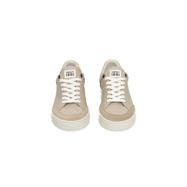 Cerruti 1881 Beige Cowhide Women Platform Sneaker