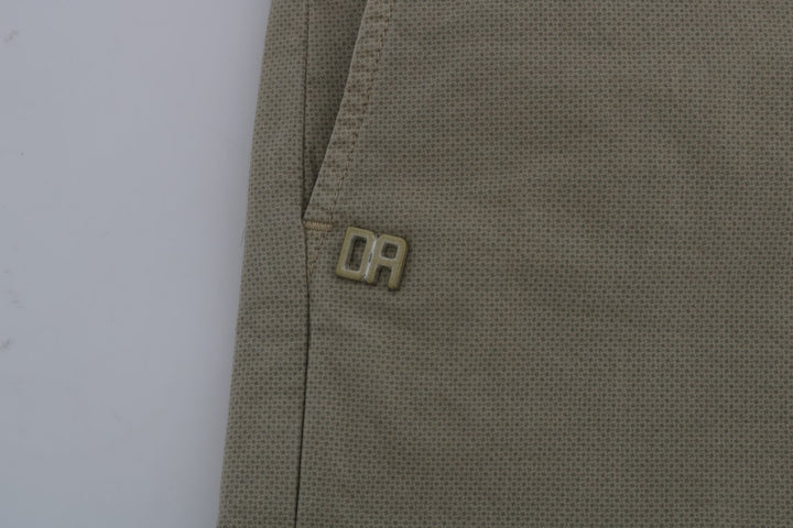 Daniele Alessandrini Beige Cotton Stretch Slim Fit Chinos