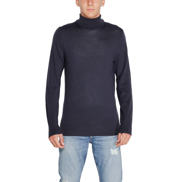 Calvin Klein Blue Wool Turtleneck