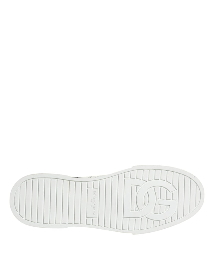 Dolce & Gabbana White Portofino Graffiti High Top Men Sneakers Shoes