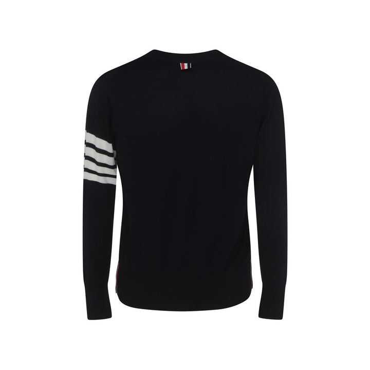 Thom Browne Blue Fleece Wool Cardigan