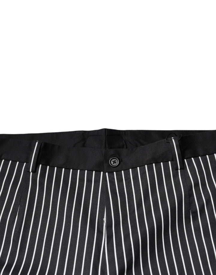 Dolce & Gabbana Black Stripes Skinny Dress Pants