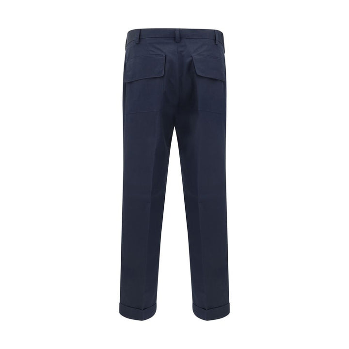 Germano Blue Cotton Casual Pants