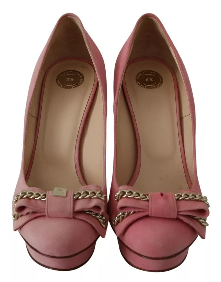 Elisabetta Franchi Pink Bow Stiletto Heel Pumps Shoes