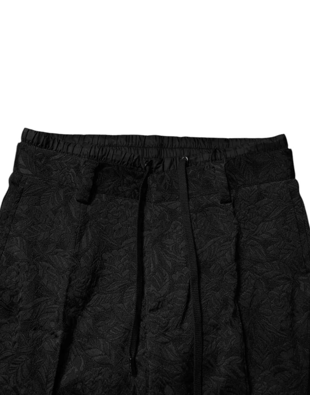 Dolce & Gabbana Black Brocade Polyester Skinny Dress Pants