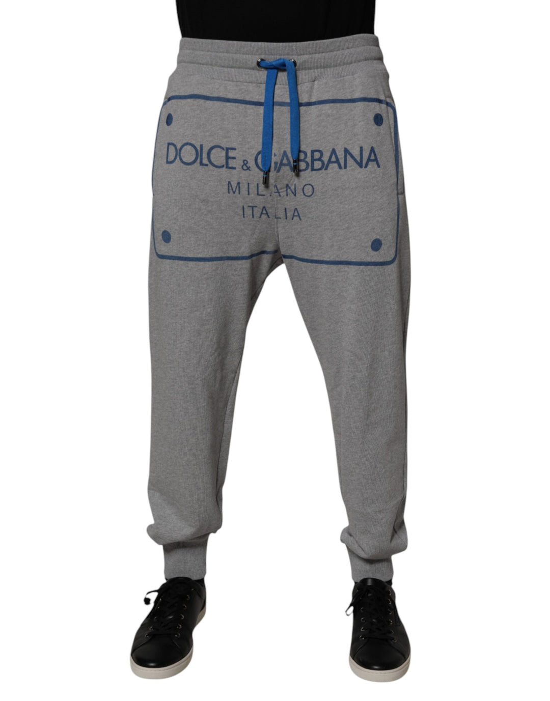 Dolce & Gabbana Gray Logo Cotton Men Jogger Sweatpants Pants