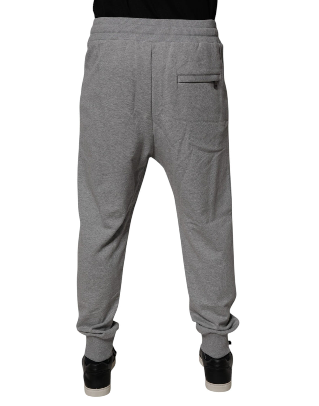 Dolce & Gabbana Gray Logo Cotton Men Jogger Sweatpants Pants