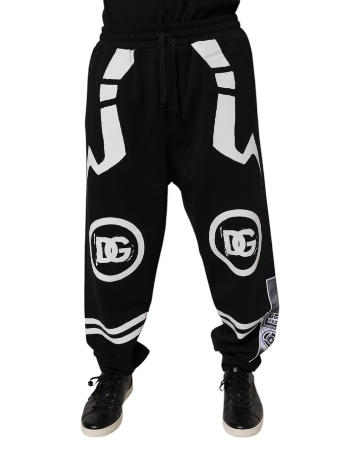 Dolce & Gabbana Black Logo Cotton Jogger Sweatpants Pants