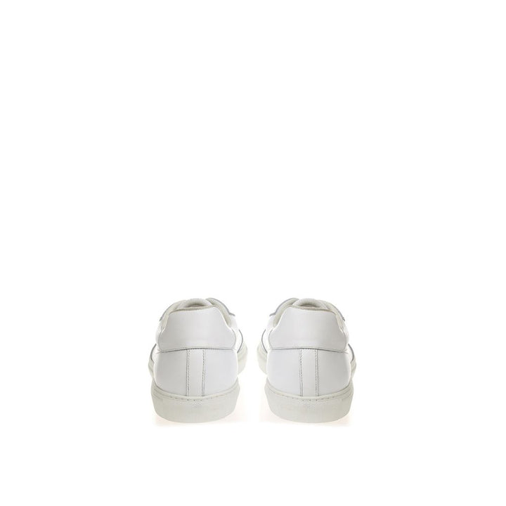 Roberto Cavalli White Leather Low Top Sneakers