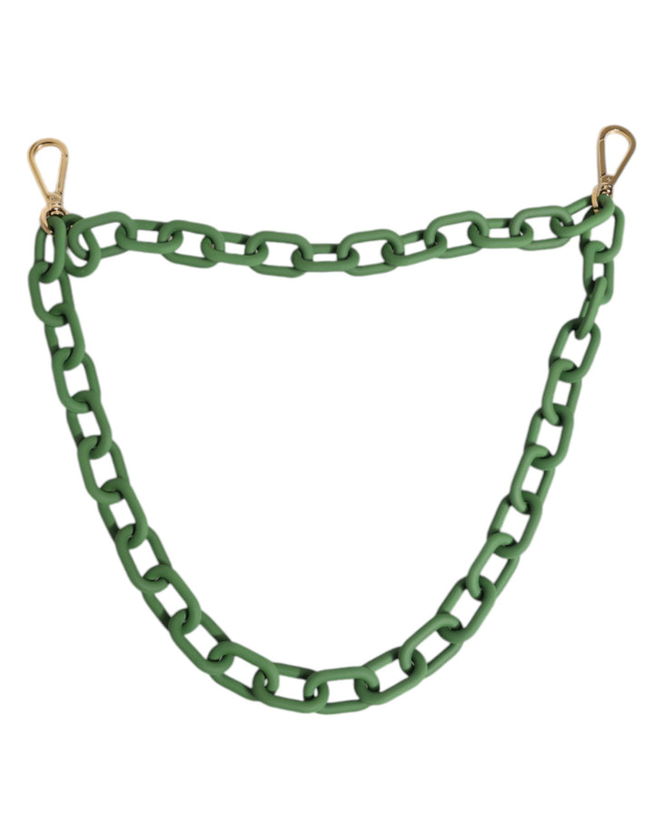 Dolce & Gabbana Green Plexy Acrylic Chunky Gold Hardware Wallet Chain