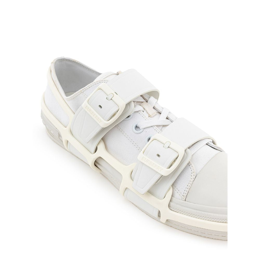 Burberry White Cotton Athletic Sneakers