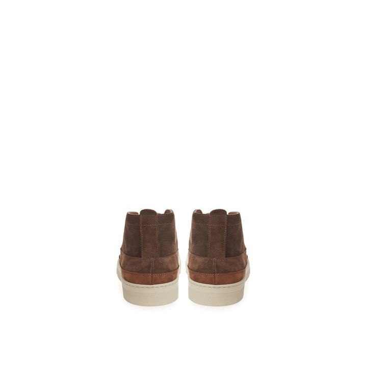 Lardini Brown Suede Leather Athletic Sneakers