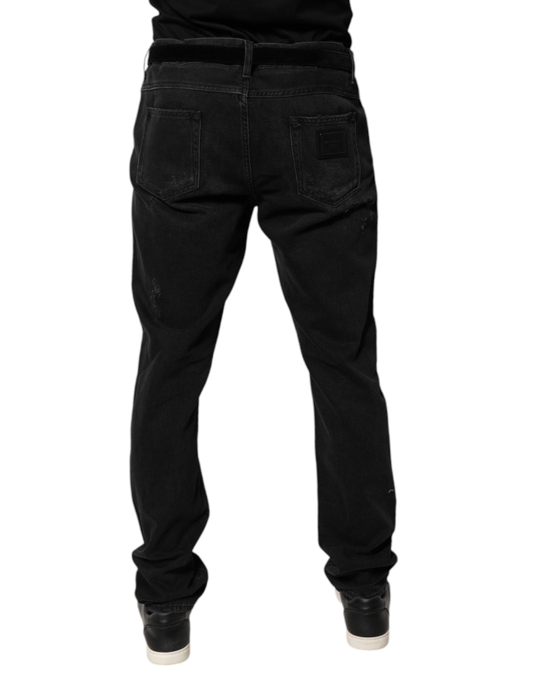 Dolce & Gabbana Black Cotton Skinny Men Denim Jeans