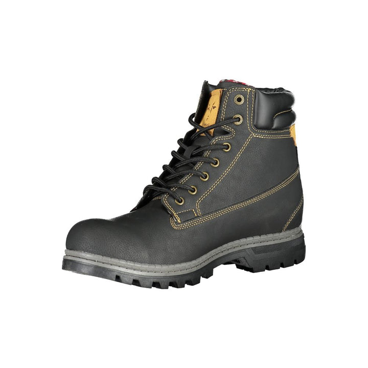 Carrera Black Polyurethane Men Ankle Boot