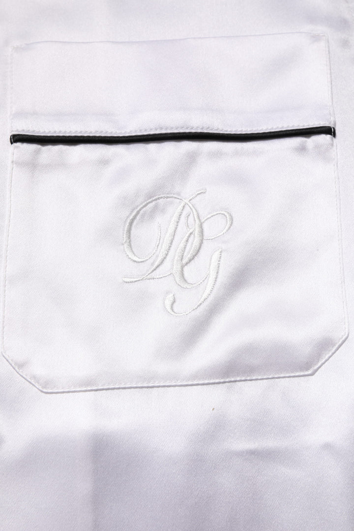 Dolce & Gabbana White Satin Silk Men Pajama Set Sleepwear