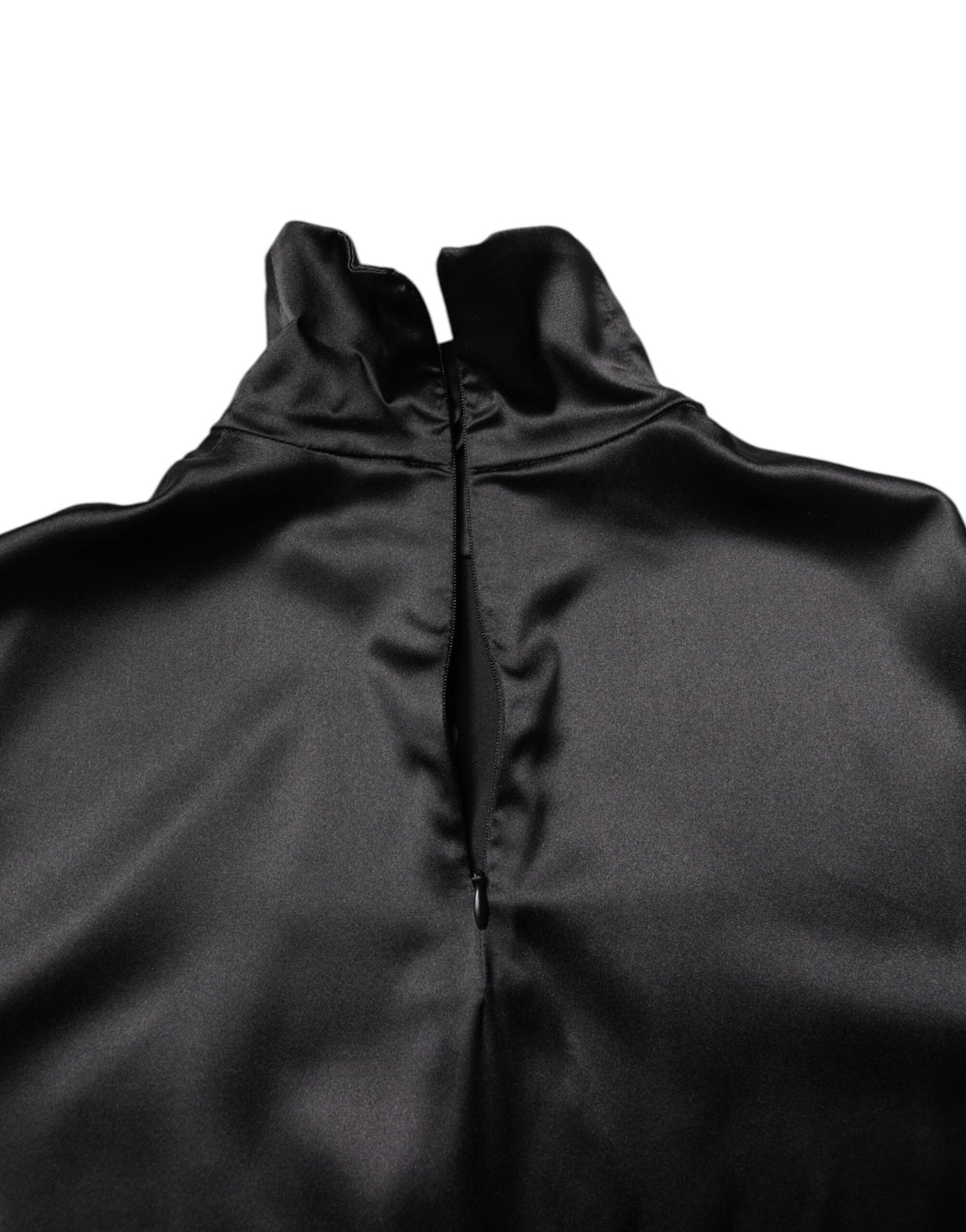 Dolce & Gabbana Black Silk Turtleneck Men Pullover Sweater