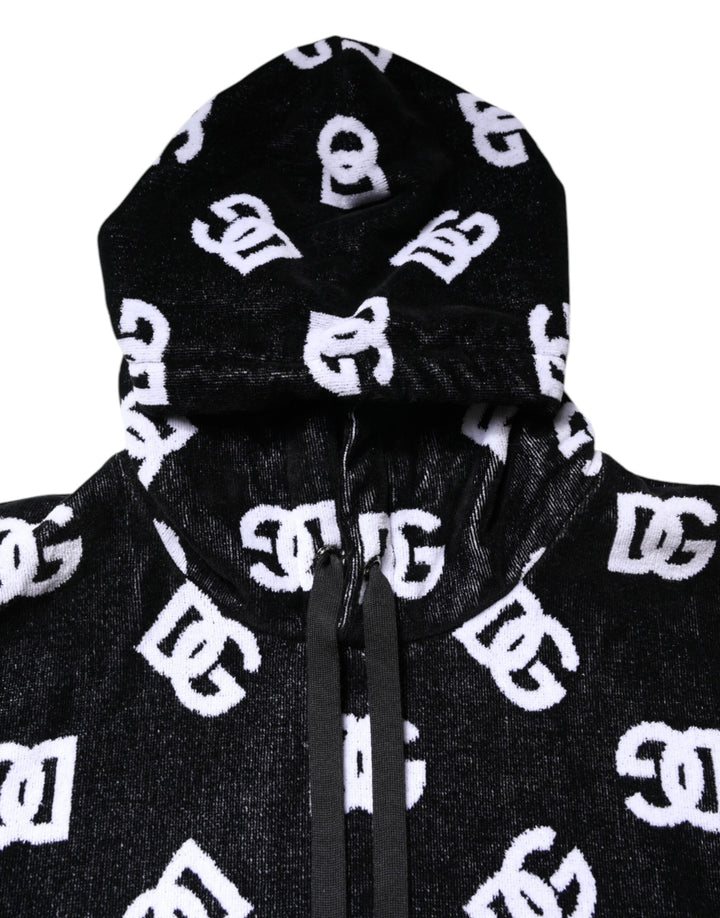 Dolce & Gabbana Black DG Cotton Hooded Sleeveless Sweater