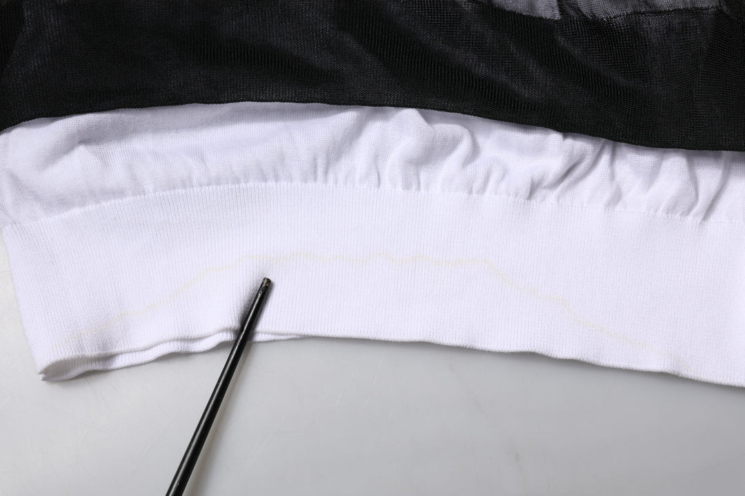 Dolce & Gabbana Black White Logo Knitted Pullover Sweater