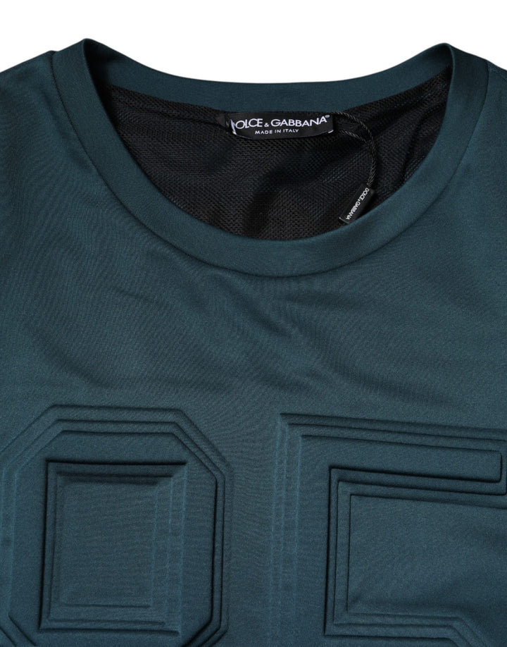 Dolce & Gabbana Dark Green Embossed Logo Pullover Sweater