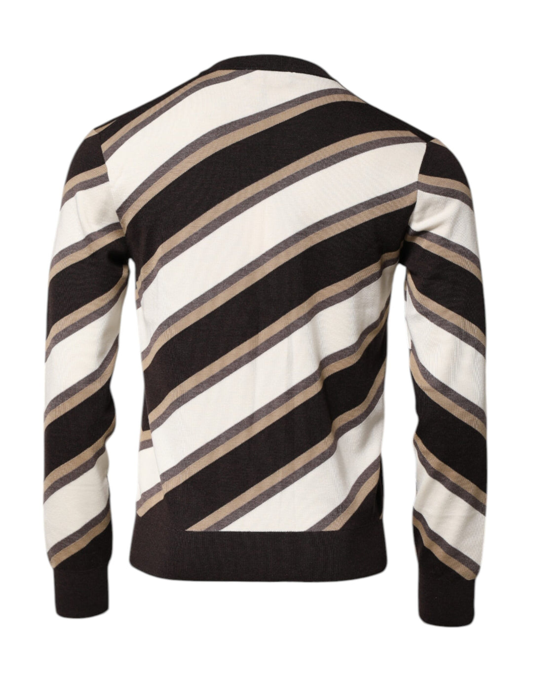 Dolce & Gabbana Multicolor Stripes Crew Neck Pullover Sweater