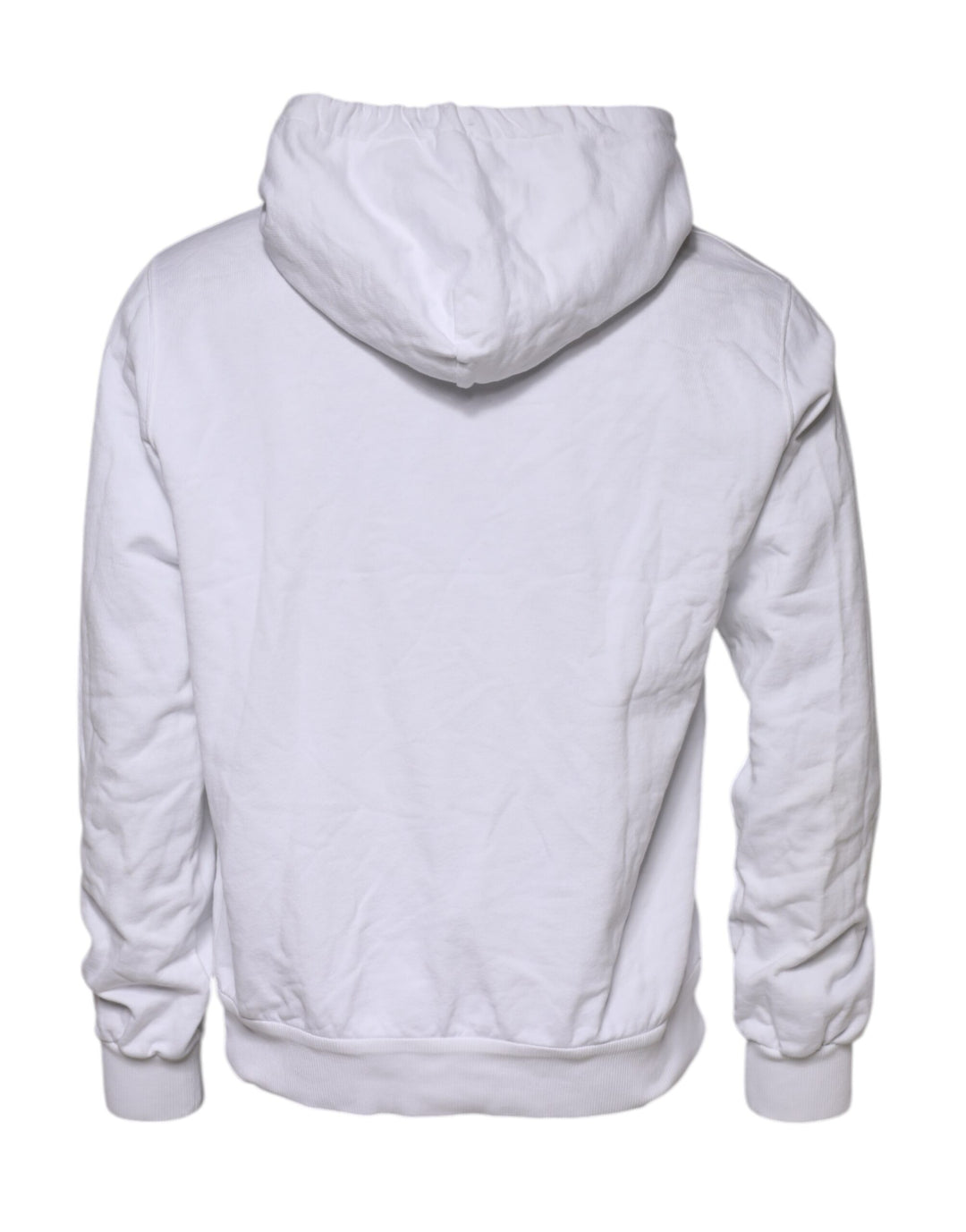 Dolce & Gabbana White Embossed Logo Hooded Sweatshirt Sweater