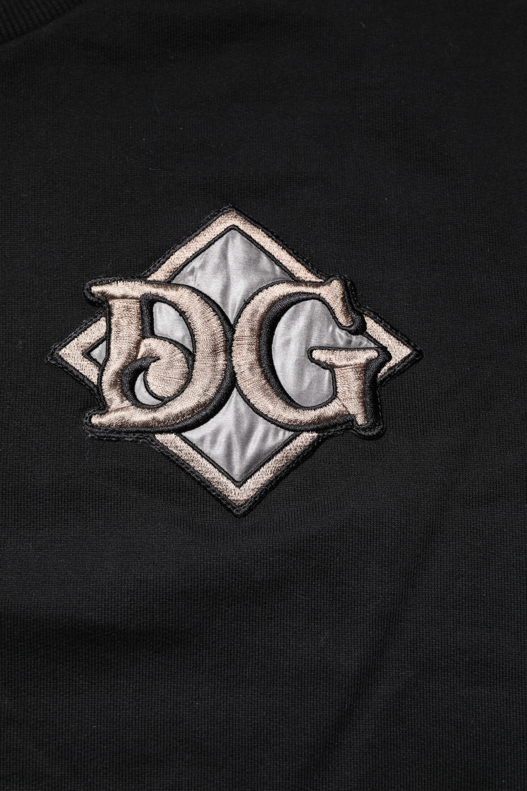Dolce & Gabbana Black Logo Embroidery Sweatshirt Sweater