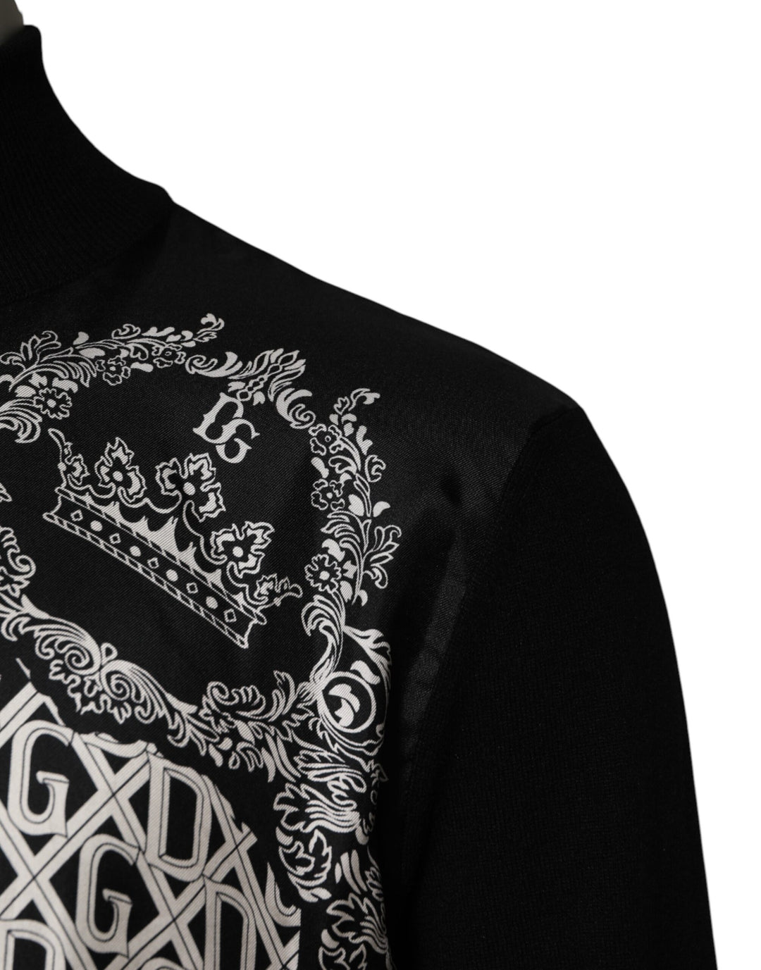 Dolce & Gabbana Black White Bandana Print Full Zip Sweater