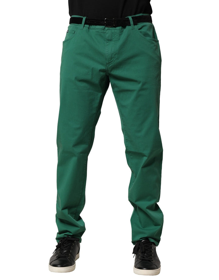 Dolce & Gabbana Green Cotton Stretch Skinny Men Denim Jeans