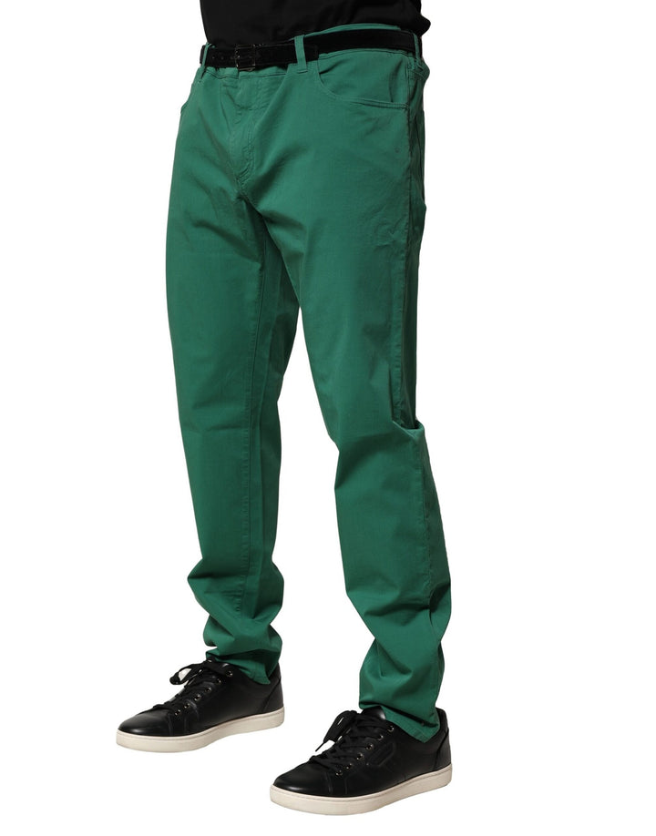 Dolce & Gabbana Green Cotton Stretch Skinny Men Denim Jeans